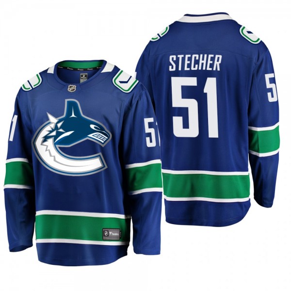 Troy Stecher Home Breakaway Player Blue Vancouver ...