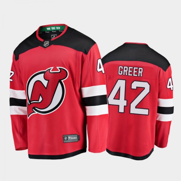 A.J. Greer Home New Jersey Devils Jersey 2021 Seas...