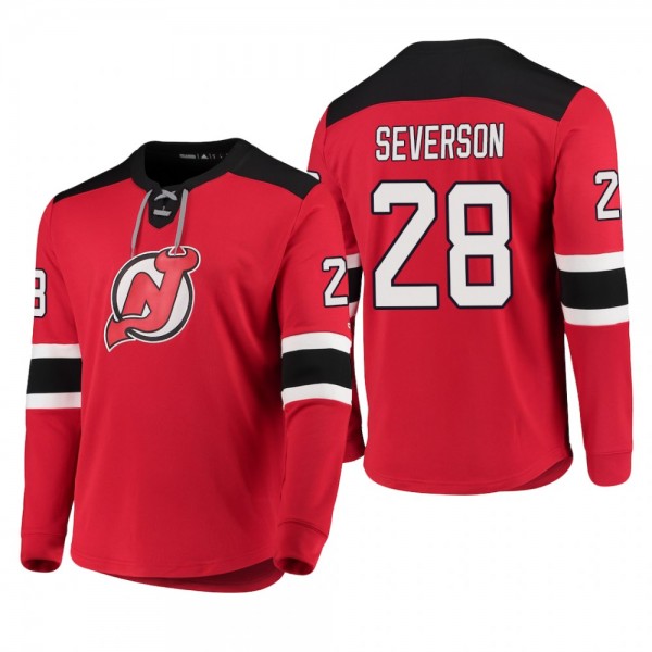Devils Damon Severson 2018-19 Jersey Red Adidas Pl...
