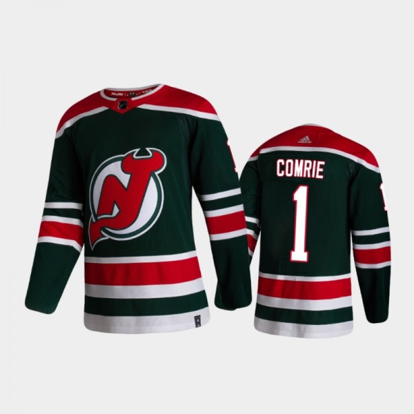 Eric Comrie Reverse Retro New Jersey Devils 2020-2...