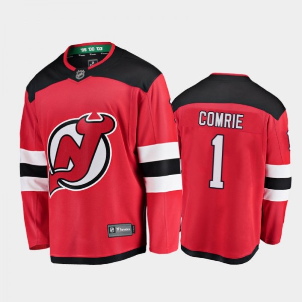 Eric Comrie Home New Jersey Devils Jersey 2021 Sea...