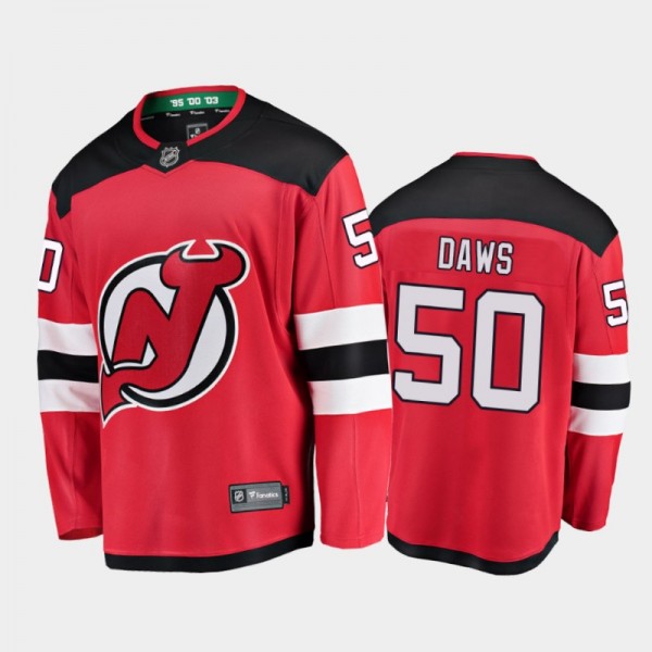 Nico Daws New Jersey Devils Home Jersey Player Red