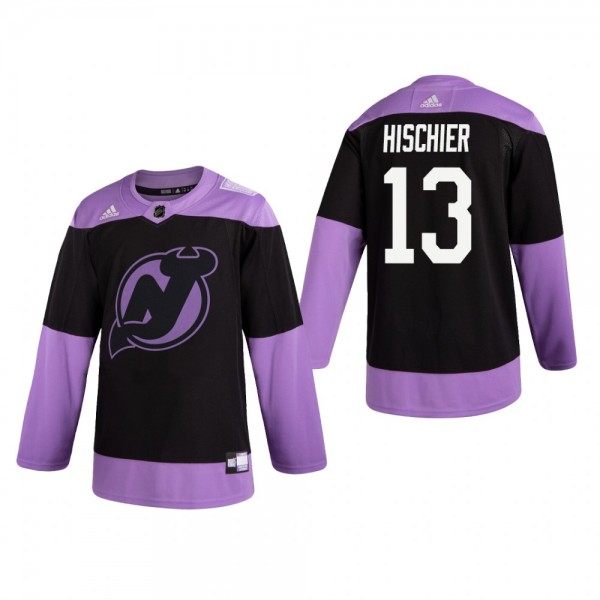 Nico Hischier Hockey Fights Cancer Jersey New Jers...