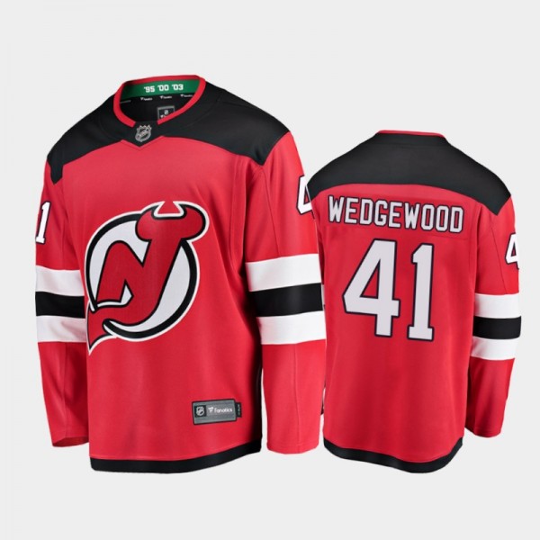 Scott Wedgewood Home New Jersey Devils Jersey 2021 Season Breakaway Player Red