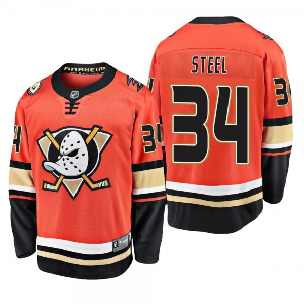 Sam Steel Alternate Breakaway Player Orange Anaheim Ducks New Edition Jersey