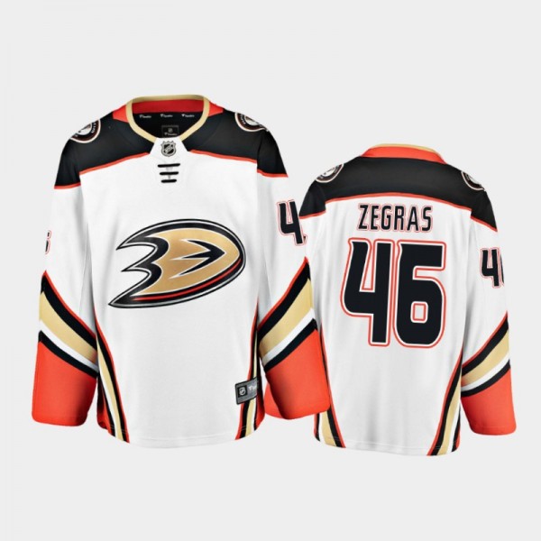 Trevor Zegras Away Anaheim Ducks Jersey 2021 Season Breakaway White