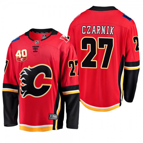 Calgary Flames Austin Czarnik 40th Anniversary Red...