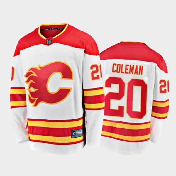 Blake Coleman Away Calgary Flames Jersey Player Wh...