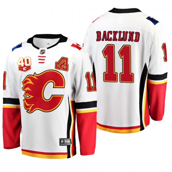 Calgary Flames Mikael Backlund 40th Anniversary Wh...