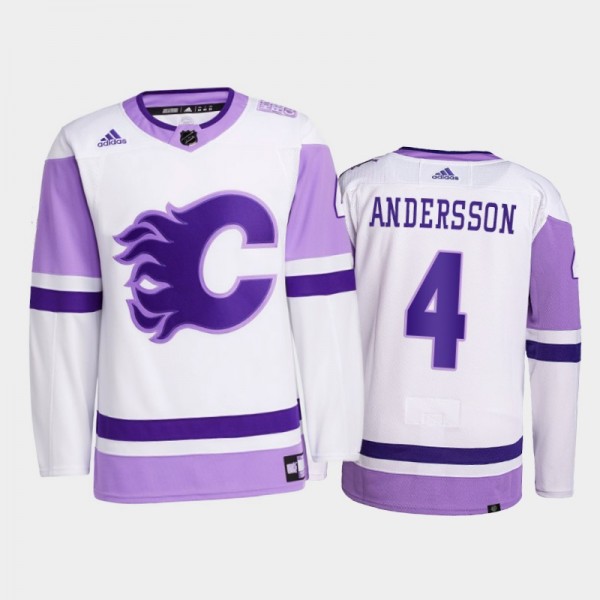 Rasmus Andersson 2021 HockeyFightsCancer Jersey Ca...