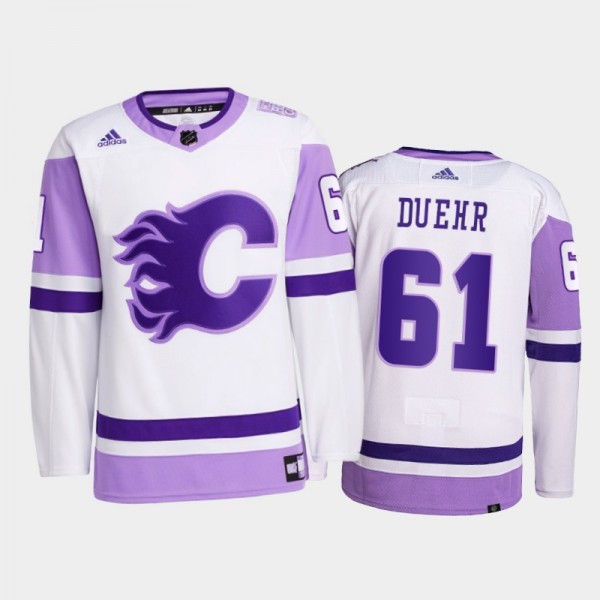 Walker Duehr 2021 HockeyFightsCancer Jersey Calgar...