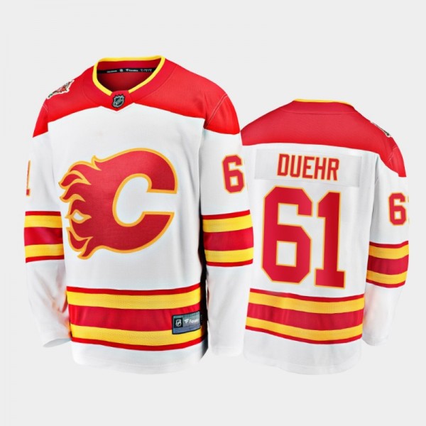 Calgary Flames Walker Duehr Away Jersey White