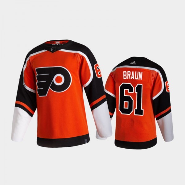 Justin Braun Reverse Retro Philadelphia Flyers 2020-21 Jersey Authentic Pro Special Edition - Orange
