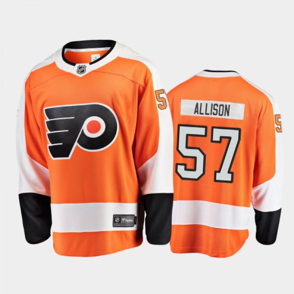 Wade Allison Home Philadelphia Flyers Jersey 2021 Season Orange