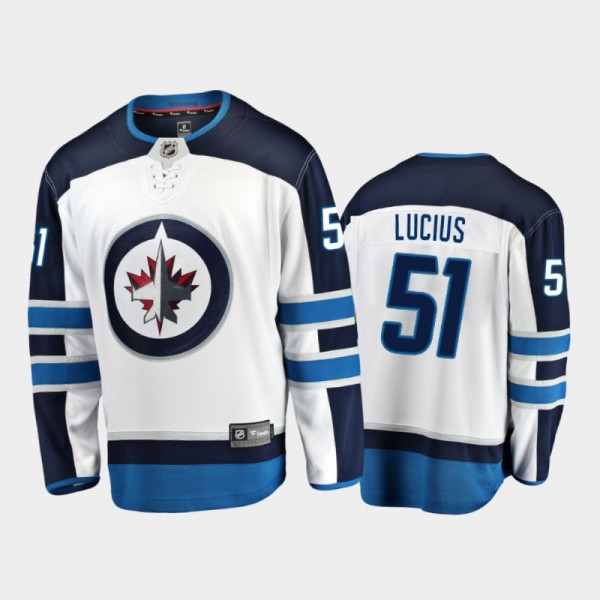 Chaz Lucius Away Jets Jersey 2021 NHL Draft White
