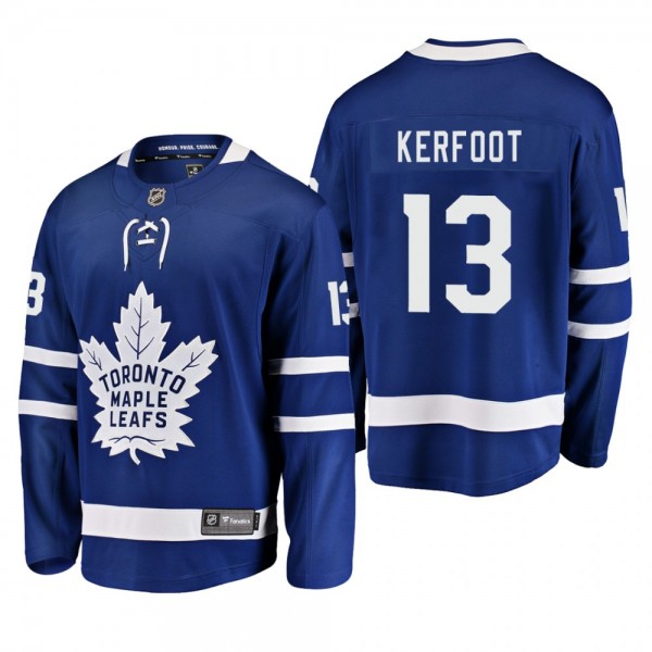 Toronto Maple Leafs Alexander Kerfoot Home Blue Je...