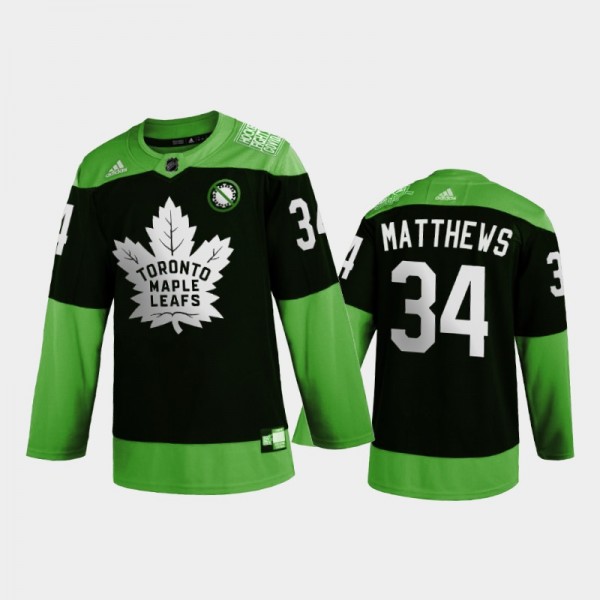 auston matthews Covid-19 Fight Green Maple Leafs J...