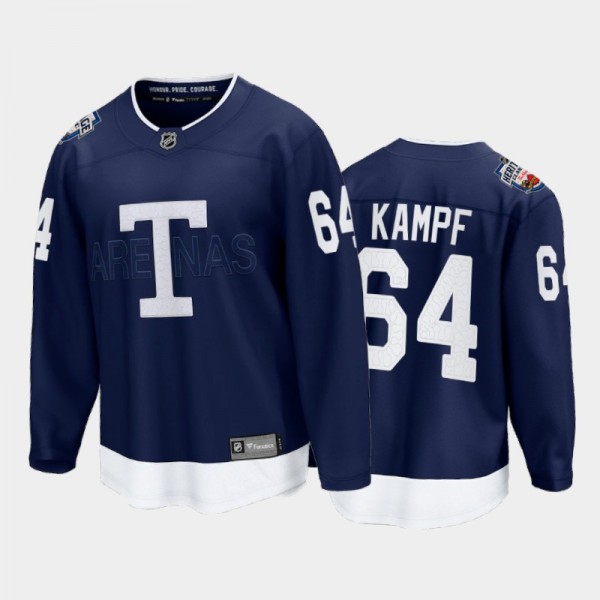 Maple Leafs Jersey David Kampf 2022 Heritage Classic Navy Uniform