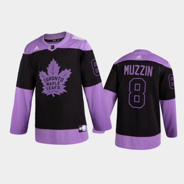 Jake Muzzin 2021 Hockey Fights Cancer Night Maple Leafs Jersey Purple