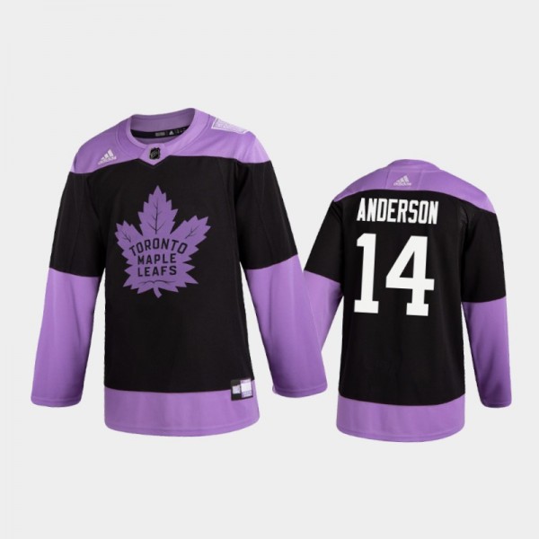 Joey Anderson 2020 Hockey Fights Cancer Jersey Tor...
