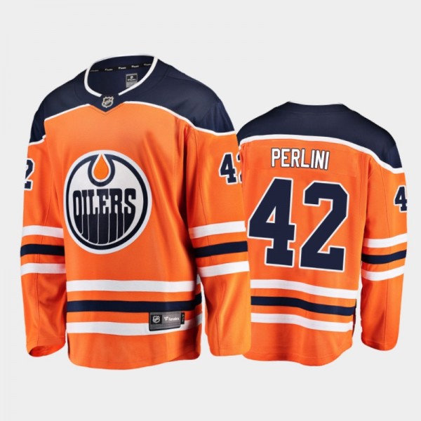 Brendan Perlini Home Edmonton Oilers Jersey Player Orange