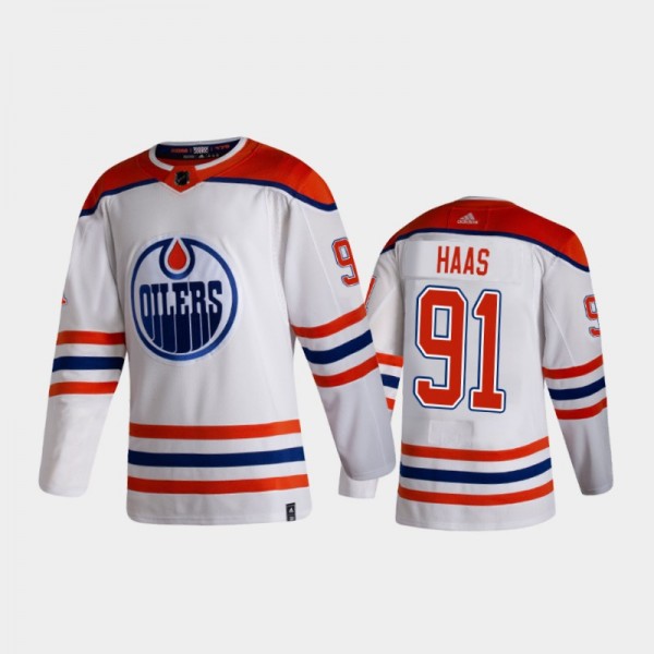 Gaetan Haas Reverse Retro Edmonton Oilers 2020-21 Jersey Authentic - White