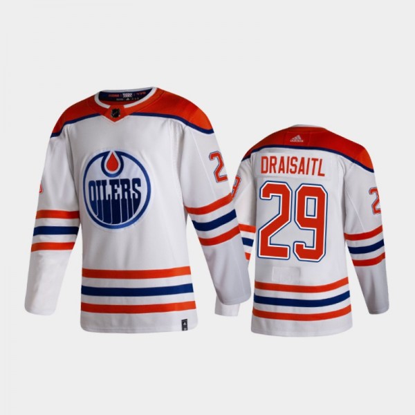 Leon Draisaitl Reverse Retro Edmonton Oilers 2020-21 Jersey Authentic - White