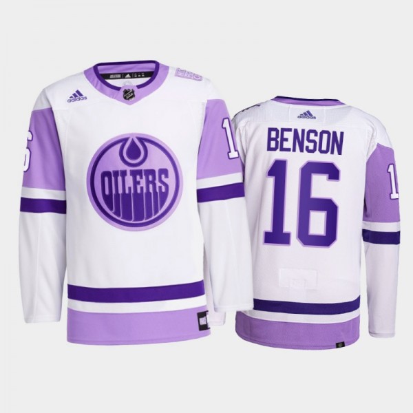 Tyler Benson 2021 HockeyFightsCancer Jersey Edmont...