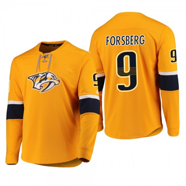 Predators Filip Forsberg 2018-19 Jersey Yellow Platinum Long Sleeve T-Shirt