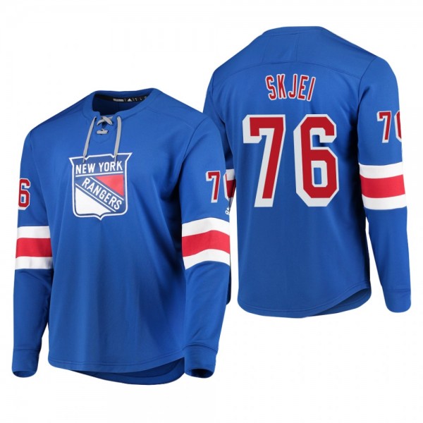 Rangers Brady Skjei 2018-19 Jersey Blue Adidas Platinum Long Sleeve T-Shirt