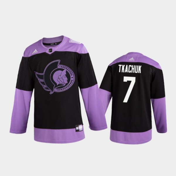 Brady Tkachuk 2020 Hockey Fights Cancer Jersey Ott...