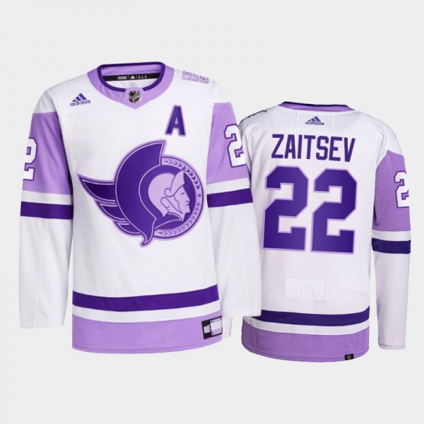 Nikita Zaitsev 2021 HockeyFightsCancer Jersey Otta...