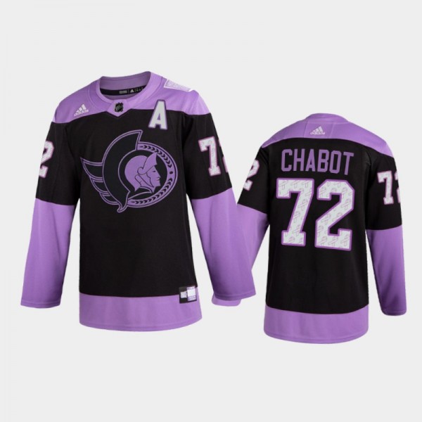 Thomas Chabot 2021 Hockey Fights Cancer Night Sena...