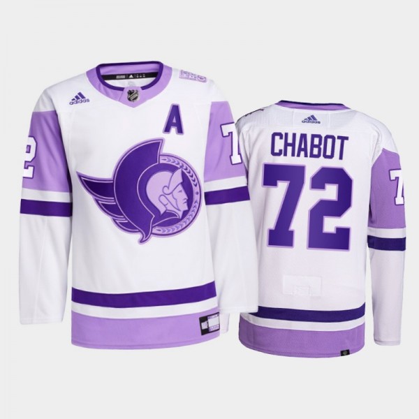 Thomas Chabot 2021 HockeyFightsCancer Jersey Ottaw...