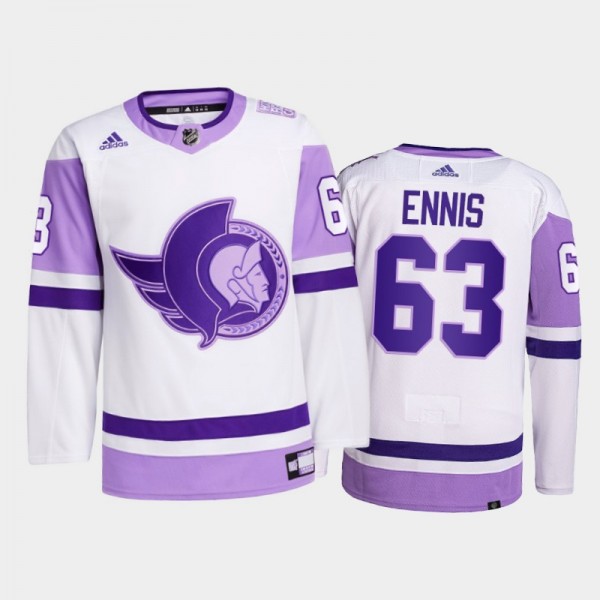 Tyler Ennis 2021 HockeyFightsCancer Jersey Ottawa ...