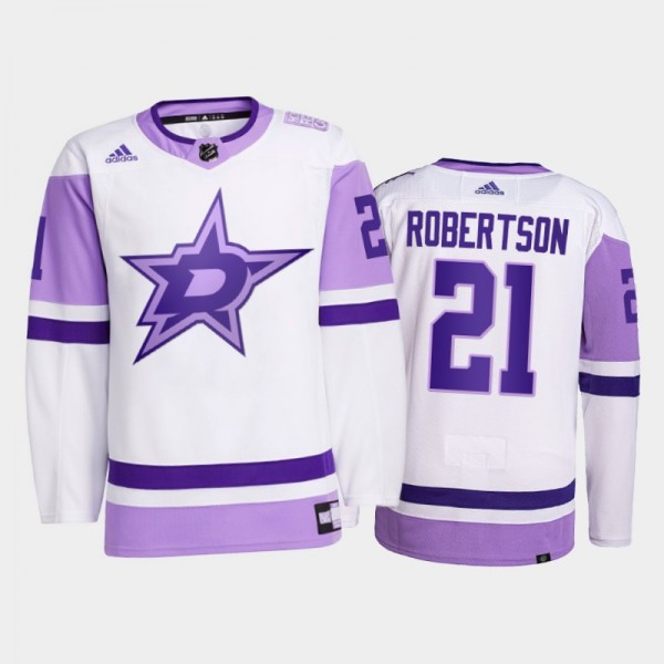 Jason Robertson 2021 HockeyFightsCancer Stars Whit...