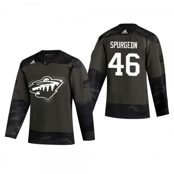 Wild 2019 Veterans Day Jared Spurgeon Jersey Camo ...