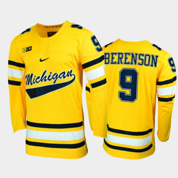 Red Berenson College Hockey Michigan Wolverines Jersey Alumni Maize