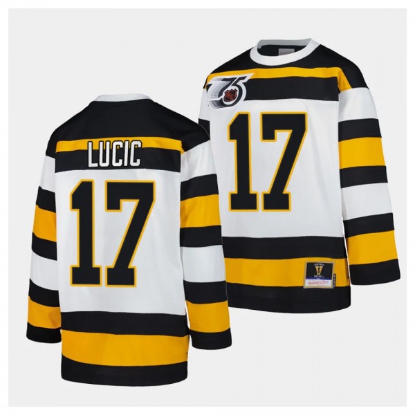 Milan Lucic Boston Bruins Blue Line 1991 Throwback White #17 Jersey Mitchell Ness