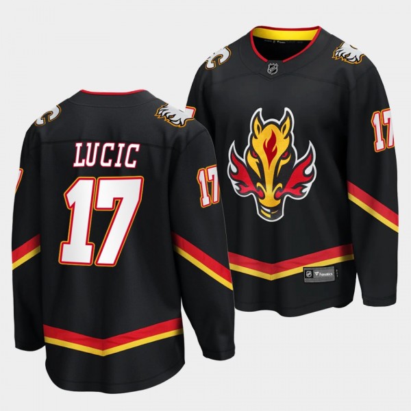 Calgary Flames #17 Milan Lucic Alternate 2022-23 B...