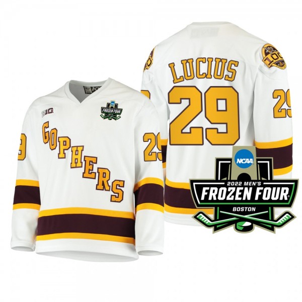 Minnesota Golden Gophers Chaz Lucius Hockey White Hockey Jersey