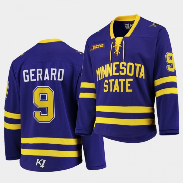 NCAA Charlie Gerard Minnesota State Mavericks Purple College Hockey Replica Jersey