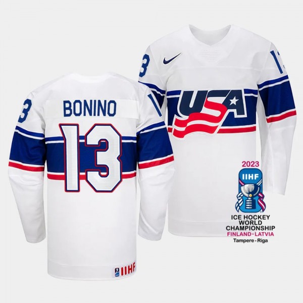 USA 2023 IIHF World Championship Nick Bonino #13 W...