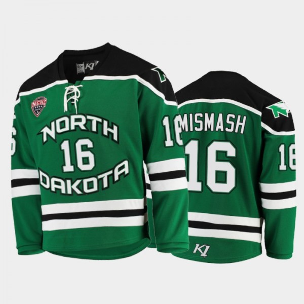 Grant Mismash North Dakota Fighting Hawks Replica College Hockey Jersey - Green