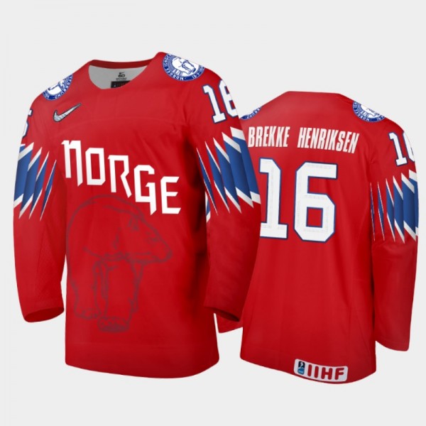 Magnus Brekke Henriksen 2021 IIHF World Championship Norway Limited Jersey Red