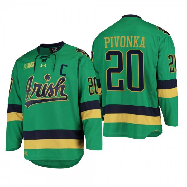 Notre Dame Fighting Irish Jake Pivonka #20 College Hockey Green Jersey 2022