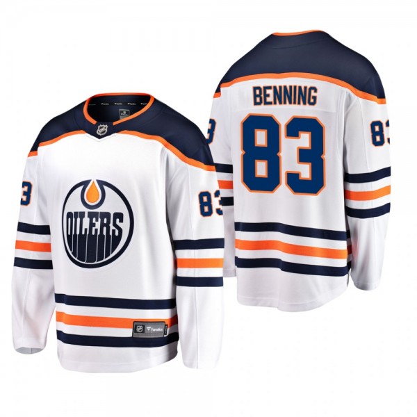 Matt Benning Edmonton Oilers Away Player Breakaway Jersey White