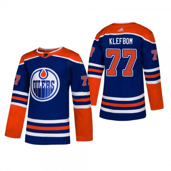Oscar Klefbom Alternate Adidas Authentic Player Edmonton Oilers Jersey Royal