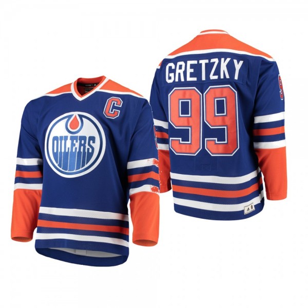 Wayne Gretzky Edmonton Oilers Throwback Authentic Heroes of Hockey Jersey Royal
