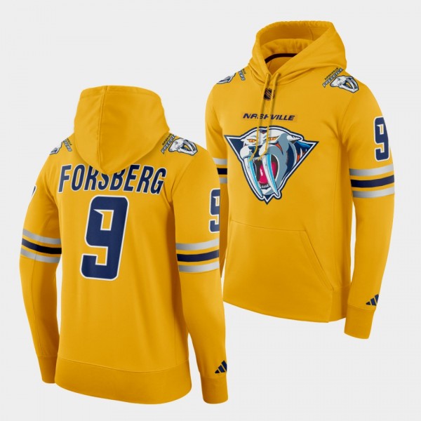 Nashville Predators Filip Forsberg Reverse Retro 2.0 Gold Pullover Hoodie